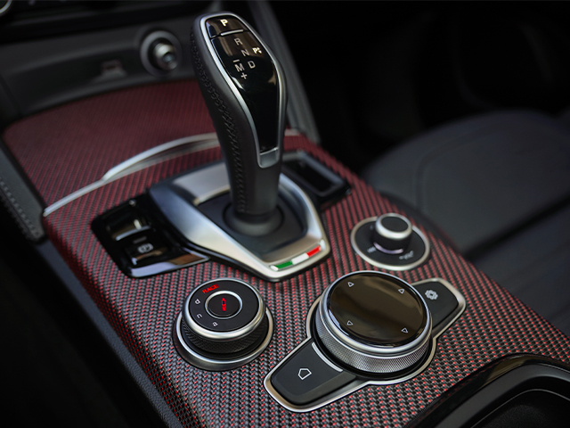Red 3D carbon fibre design